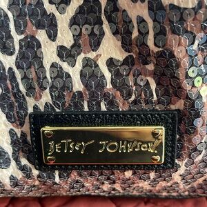 Betsey Johnson Cheetah Print & Sequin Bag